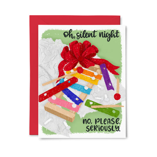 Silent Night Christmas Greeting Card