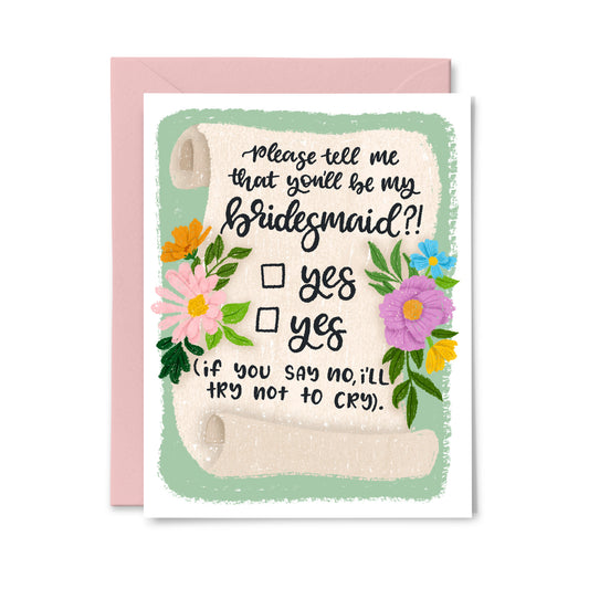 Will you be my Bridesmaid Greeting Card