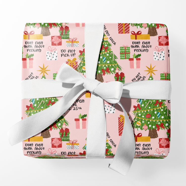 No Peeking Christmas Tree Wrapping Paper